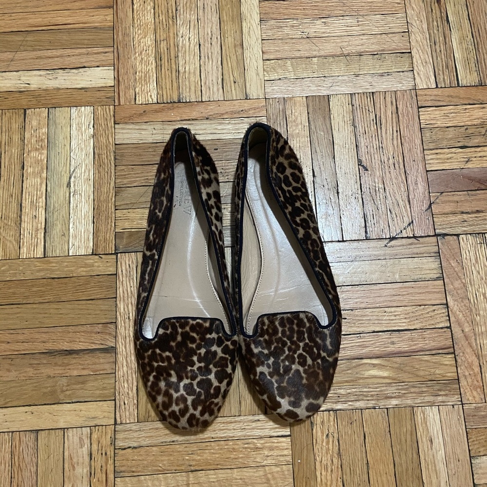 J Crew Collection calf hair leopard Sophie flat